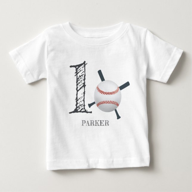 T-shirt Pour Bébé Baseball personnalisé (Devant)