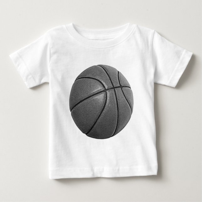 T-shirt Pour Bébé Basket-ball en niveaux de gris (Devant)