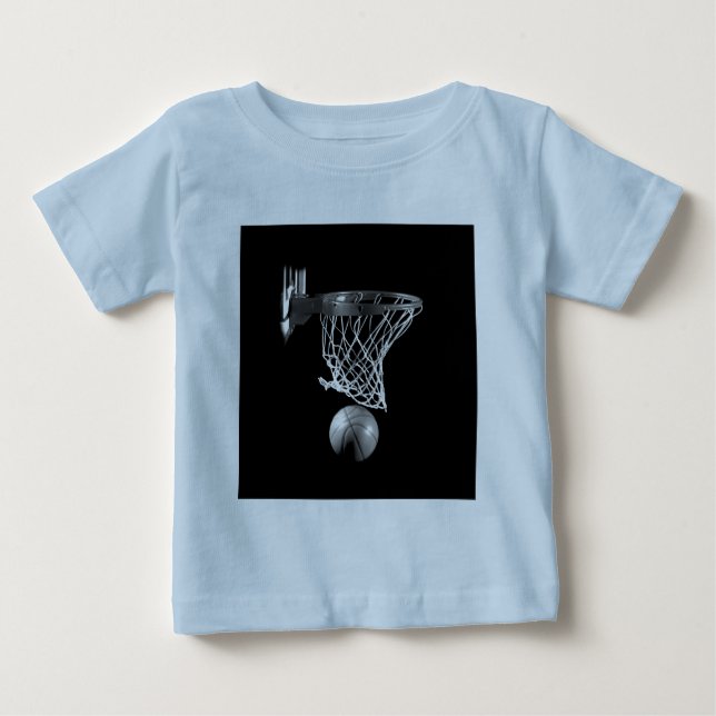 T-shirt Pour Bébé Basket-ball noir et blanc (Devant)