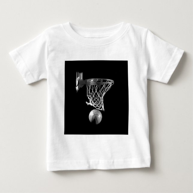 T-shirt Pour Bébé Basket-ball noir et blanc (Devant)