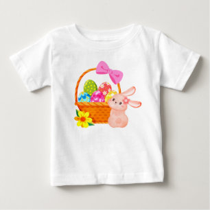 T-shirt Pour Bébé Basket de Pâques simple doux