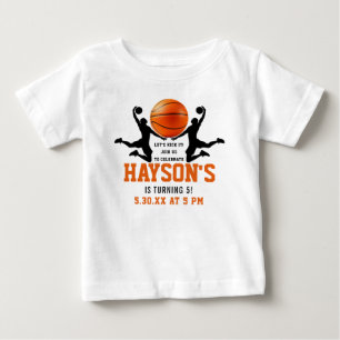 T-shirt Pour Bébé Basket orange Boy 5E fête d'anniversaire