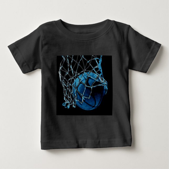 T-shirt Pour Bébé Basketball Bleu (Devant)