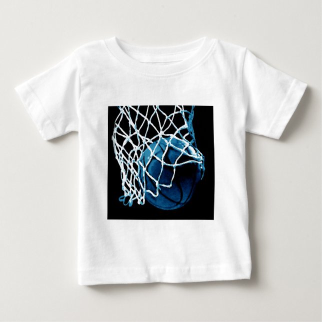T-shirt Pour Bébé Basketball Bleu (Devant)