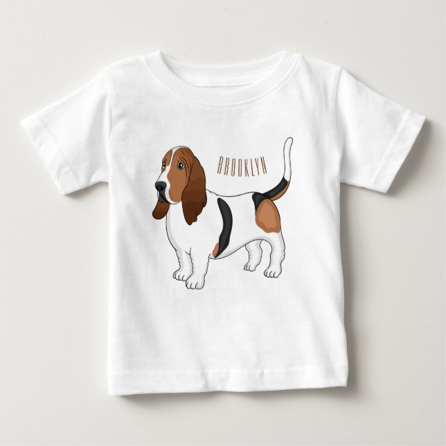 T-shirt Pour Bébé Basset hound dessin de chien (Devant)