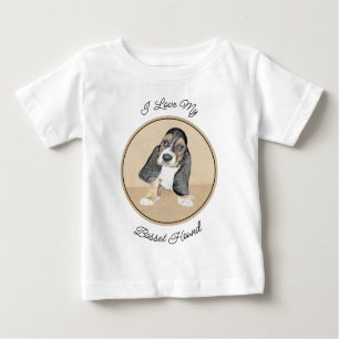 T-shirt Pour Bébé Basset Hound Peinture Chiot - Art Chien original
