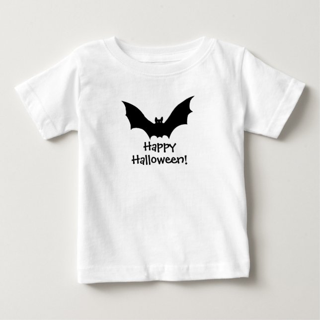 T-shirt Pour Bébé Bat Happy Halloween Éffrayant (Devant)