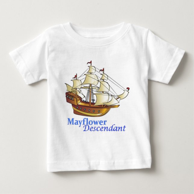 T-shirt Pour Bébé Bateau de navigation de descendant de fleur (Devant)