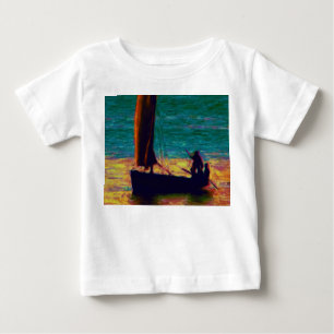 T-shirt Pour Bébé Bateau marin paisible nager Destin de plongée