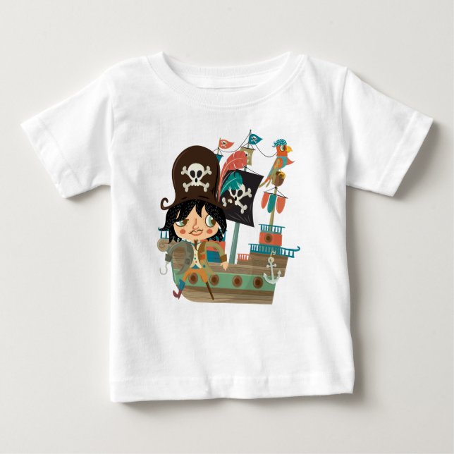 T-shirt Pour Bébé Bateau pirate et pirate (Devant)