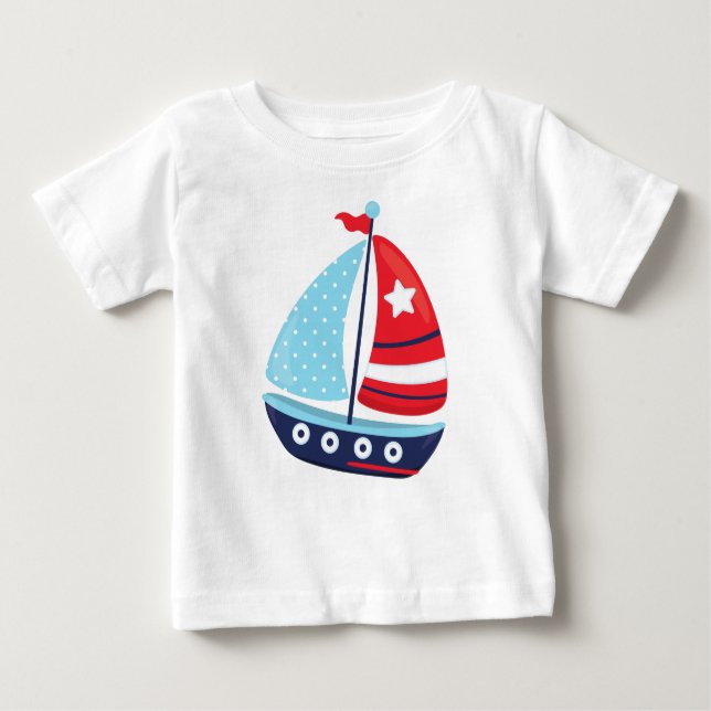 T-shirt Pour Bébé Bateau, Voile, Voile, Voile, Bateau, Bateau, Batea (Devant)