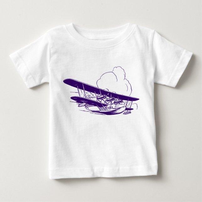 T-shirt Pour Bébé Bateau volant vintage (Devant)