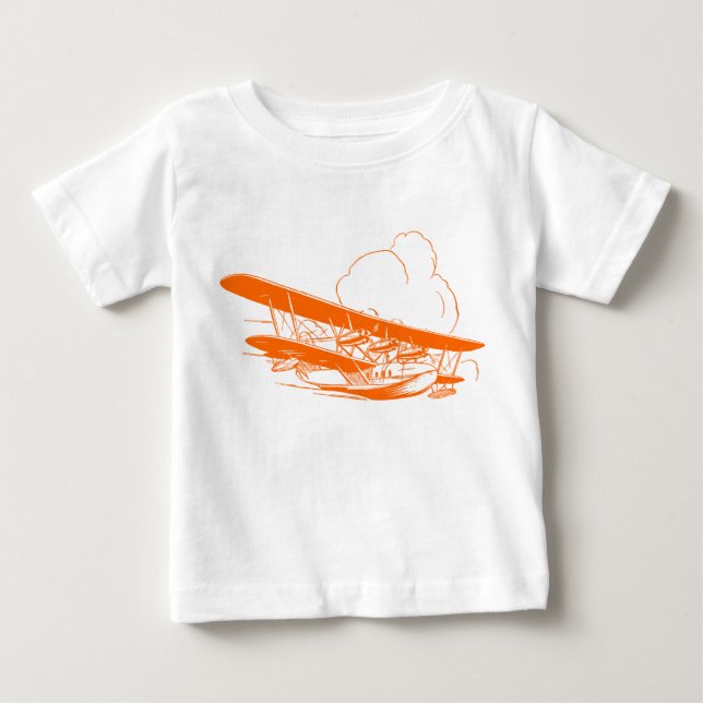T-shirt Pour Bébé Bateau volant vintage (Devant)