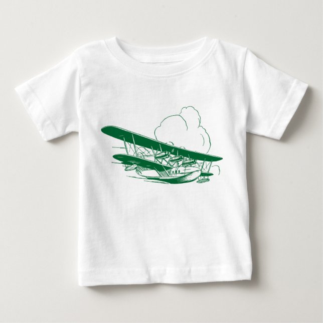 T-shirt Pour Bébé Bateau volant vintage (Devant)