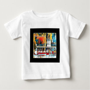 T-shirt Pour Bébé Bateaux de cygne de Boston d'art déco