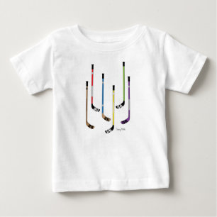 T-shirt Pour Bébé Bâtons de hockey colorés Chemises pour bébé