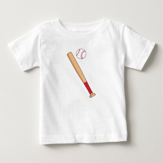 T-shirt Pour Bébé Batte de baseball avec balle (Devant)