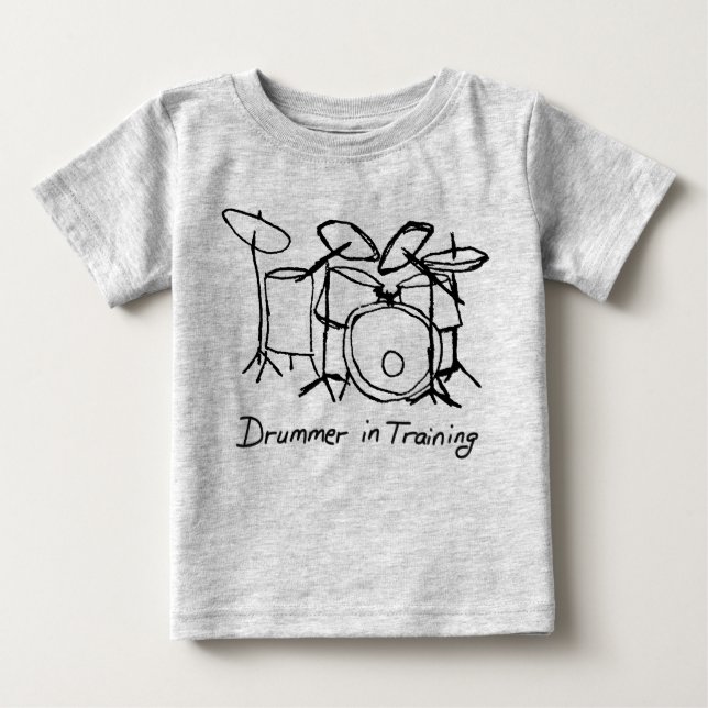 T-shirt Pour Bébé Batteur dans la formation (Devant)