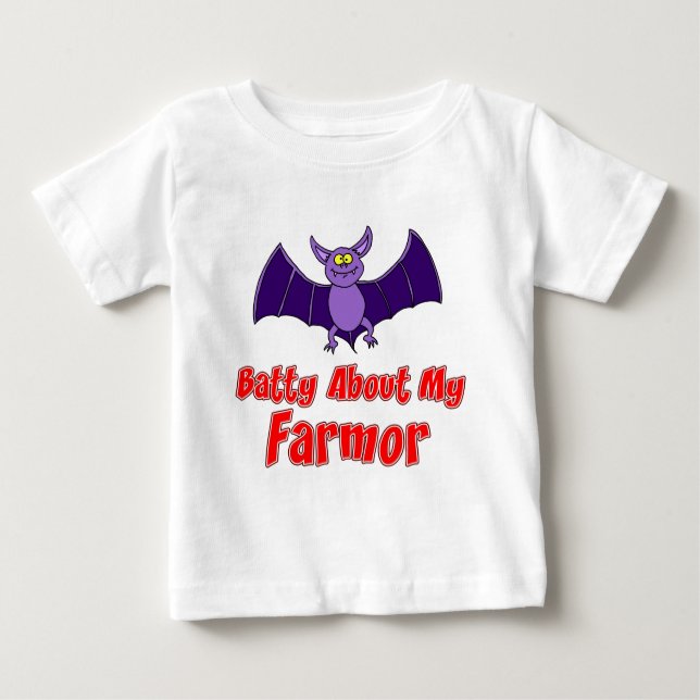 T-shirt Pour Bébé Batty à propos de ma ferme (Devant)