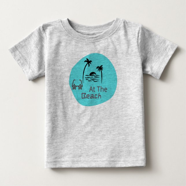 T-shirt Pour Bébé Beach Baby Grey (Devant)