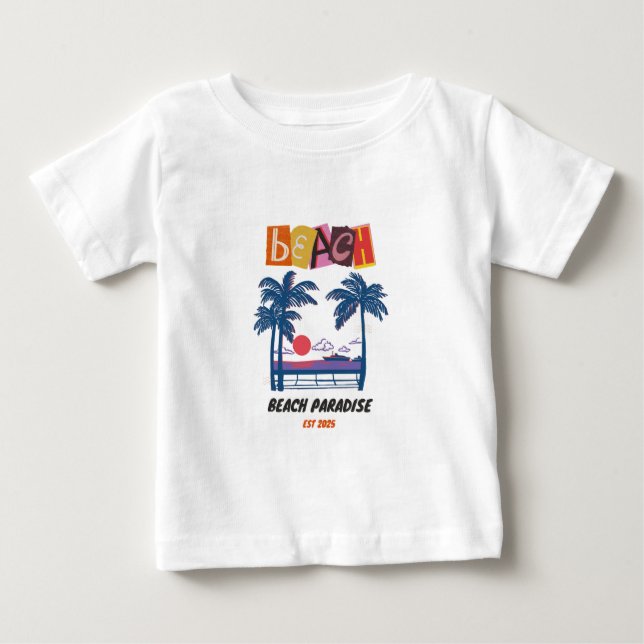 T-shirt Pour Bébé Beach Paradise (Devant)