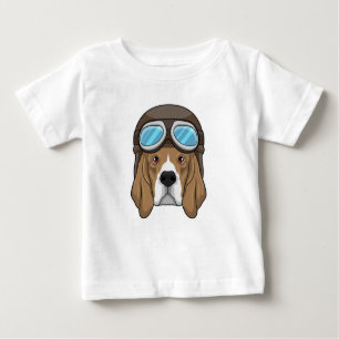 T-shirt Pour Bébé Beagle en tant que pilote avec casquette pilote