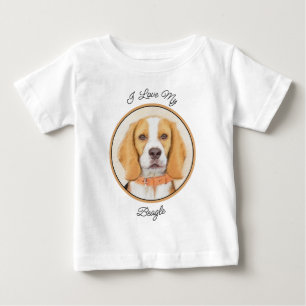 T-shirt Pour Bébé Beagle Hound Dog Peinture Animal Art original