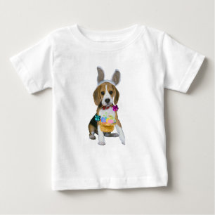T-shirt Pour Bébé Beagle Pâques avec des oreilles de lapin
