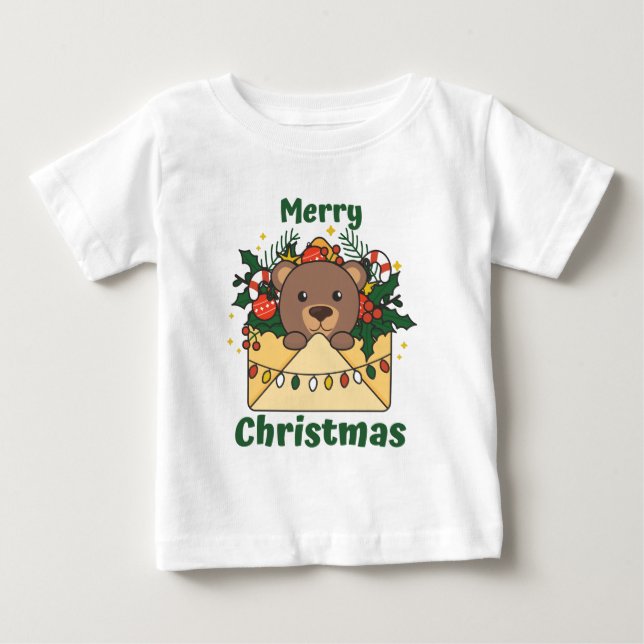 T-shirt Pour Bébé Bear Christmas Letter Winter Animals Bears (Devant)