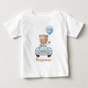 T-shirt Pour Bébé Bear en peluche mignonne avec ballon 1er anniversa