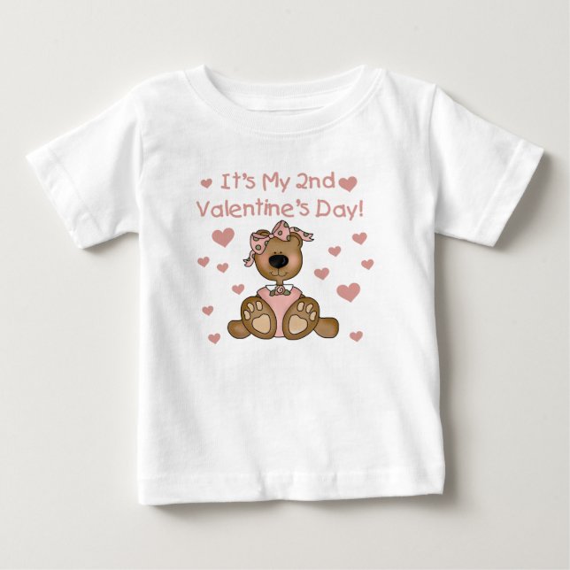 T-shirt Pour Bébé Bear Girl 2e Saint Valentin (Devant)