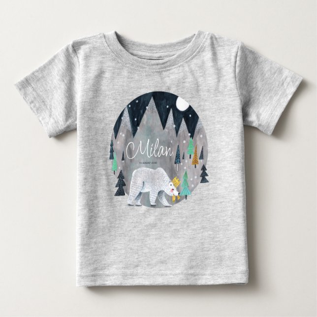 T-shirt Pour Bébé Bear polaire mignonne hiver (Devant)
