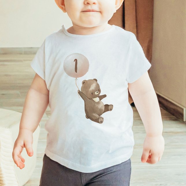 T-shirt Pour Bébé Beary Premier anniversaire bébé T-shirt ours Bear  (Créateur téléchargé)