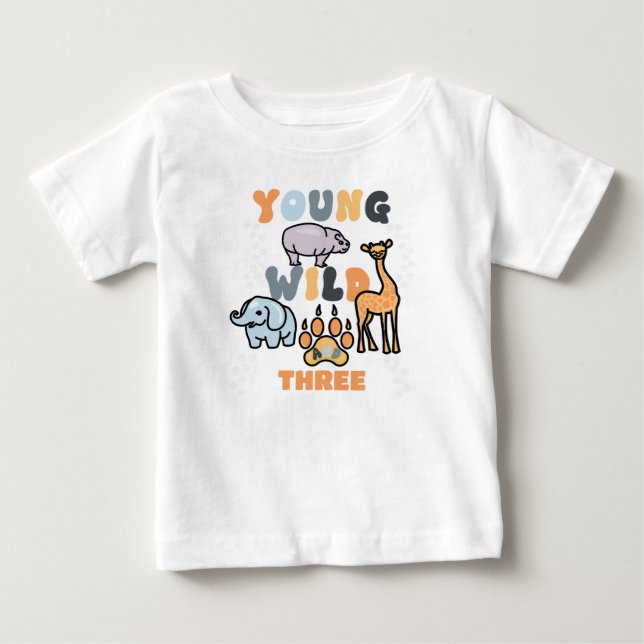 T-shirt Pour Bébé Beau Animaux sauvages (Devant)