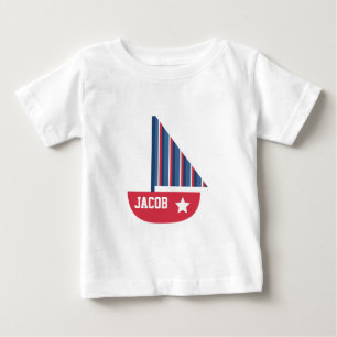 T-shirt Pour Bébé Beau Bateau À Voile Nautique Pour Bébé Garçon