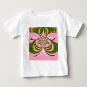T-shirt Pour Bébé Beau bébé rose vert et blanc Kaleidoscope