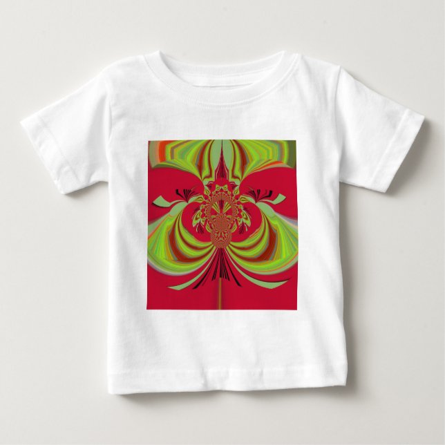T-shirt Pour Bébé Beau design jaune rouge. Code vecteur d'inspiratio (Devant)