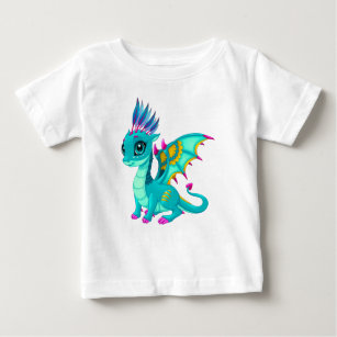 T-shirt Pour Bébé Beau Dragon Turquoise