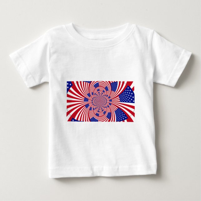 T-shirt Pour Bébé Beau drapeau américain Extraordinaire Kaleidoscope (Devant)