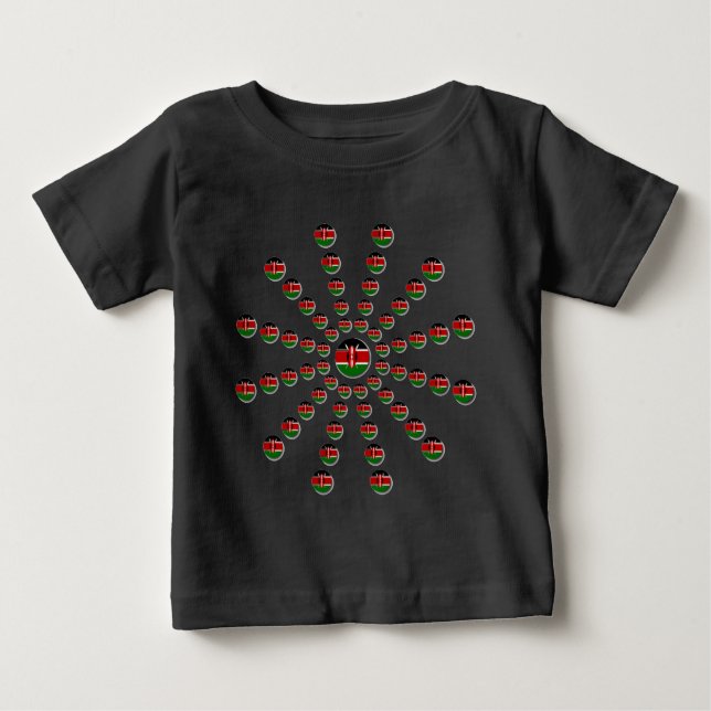 T-shirt Pour Bébé Beau Drapeau circulaire kenyan : Un design radial (Devant)