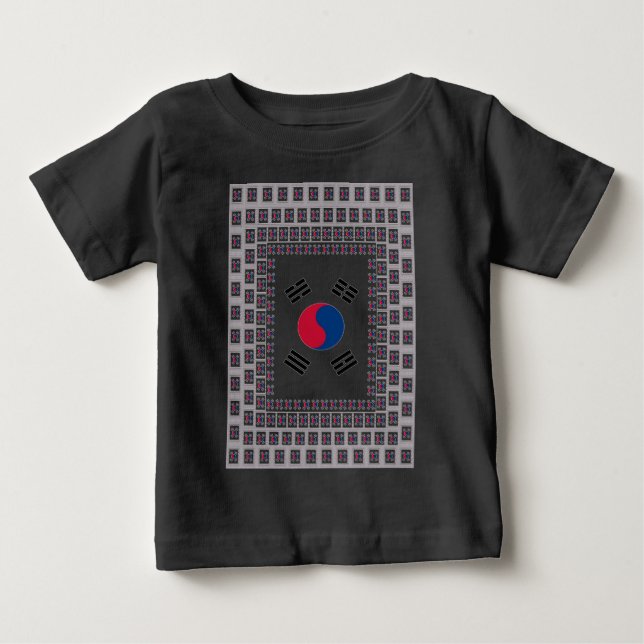 T-shirt Pour Bébé Beau Drapeau Diagonal Coréen : Un Art Infini (Devant)
