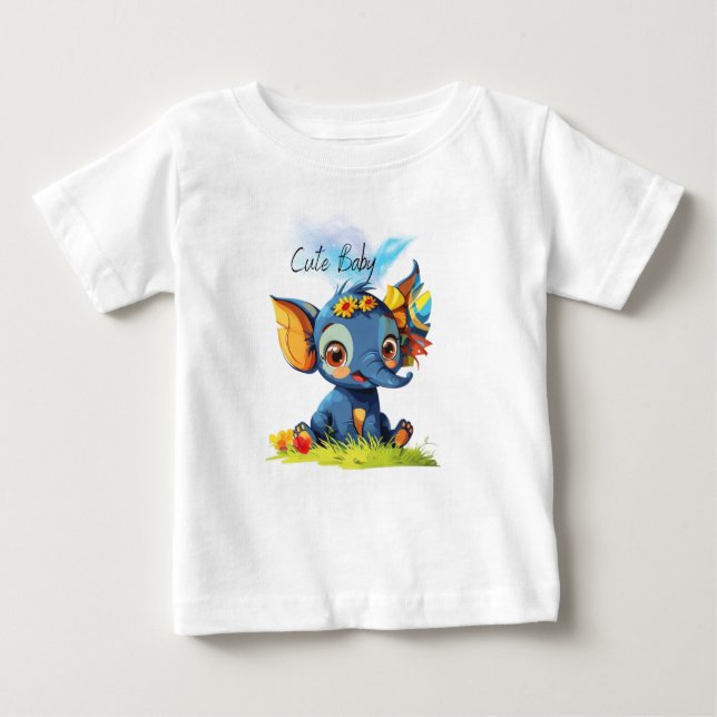 T-shirt Pour Bébé Beau éléphant (Devant)