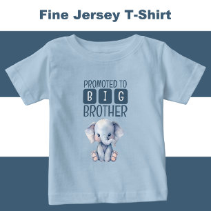 T-shirt Pour Bébé Beau éléphant grand frère bleu