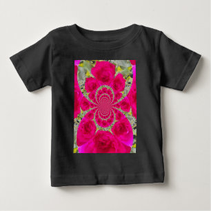 T-shirt Pour Bébé Beau Extraordinaire Roses rouges Motif Kaleidoscop