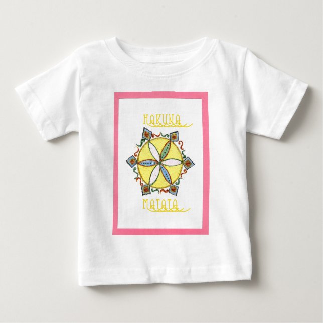 T-shirt Pour Bébé Beau Inspirationnel Star Floral Vector Motif (Devant)