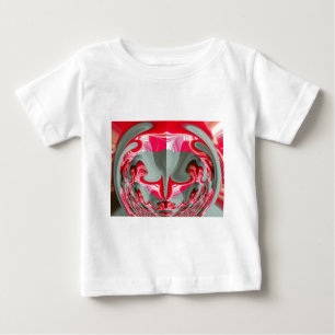 T-shirt Pour Bébé beau motif géométrique gris cendré rouge design AR