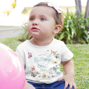T-shirt Pour Bébé Beau papillon fille 1er anniversaire