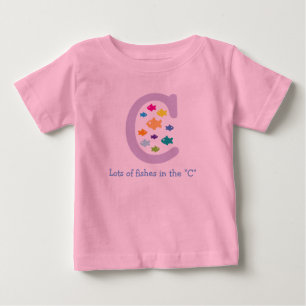 T-shirt Pour Bébé Beaucoup de poissons dans le "C"_poisson rouge mul