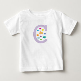 T-shirt Pour Bébé Beaucoup de poissons dans le "C"_poisson rouge mul