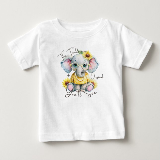 T-shirt Pour Bébé Beautiful and Tender Elephant Original (Devant)